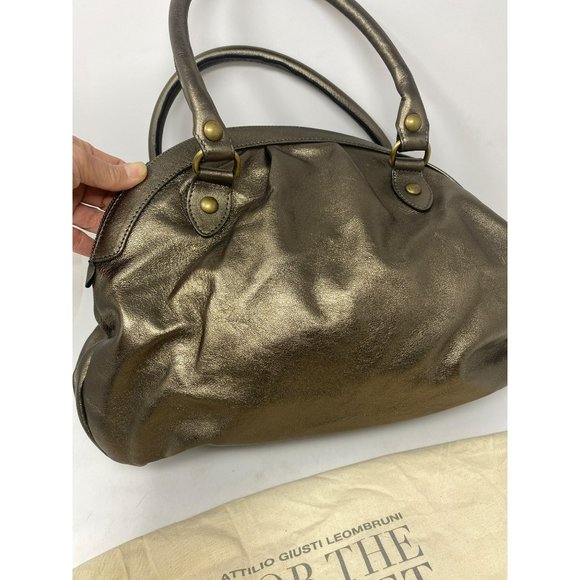 Attilio Giusti Leombruni bag Bronze Metallic Gold Leather Handbag AGL - Picture 8 of 16